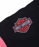 Vintage y2k Harley Davidson Embroidered Logo Top  / Graphic Print Bandeau Tube Top Black & Pink