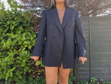 Vintage Oversized 90s Pinstripe Blazer / Suit Jacket