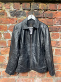 Vintage 90s Genuine Leather Biker Jacket Black