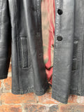 Vintage 80s Genuine Leather Blazer Jacket Black