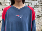 Vintage NFL pro sports football jersey long sleeve t shirt blue & red