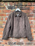 Vintage Tommy Hilfiger 90s Genuine Leather Biker Bomber Jacket Brown