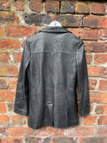 Vintage 80s Genuine Leather Blazer Jacket Black