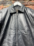 Vintage 90s Genuine Leather Biker Jacket Black