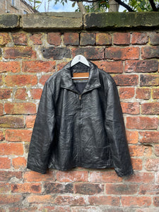 Vintage Timberland 90s Genuine Leather Biker Jacket Black