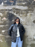 Vintage 90s Genuine Leather Biker Jacket Black