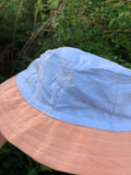 Vintage Reworked Ralph Lauren Recycled Shirt Bucket Hat Blue & Orange