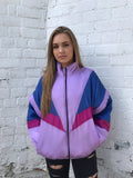 Vintage Unisex Windbreaker Shell Puffer Jacket Purple