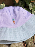 Vintage Reworked Ralph Lauren Recycled Shirt Bucket Hat - Lilac & Pale Green