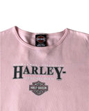 Vintage y2k Harley Davidson Graphic Print Top / T Shirt Baby Pink