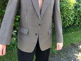 Vintage Oversized Unisex Tweed Checked Blazer / Suit Jacket