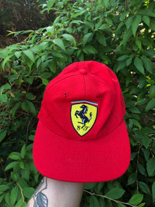 Vintage y2k Ferrari Racer Nascar 6 Panel Cap Red & Yellow