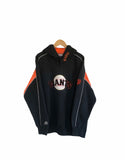 Vintage MLB San Francisco Giants Majestic Graphic Print Oversized Hooded Sweatshirt Hoodie Black & Orange