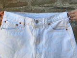Levis Vintage High Waisted Denim Frayed Shorts White