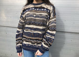 Vintage Coogi Style Patterned Knitted 90s Granny Jumper / Sweater