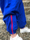 Vintage Unisex Baggy Tracksuit Bottoms Shell Suit Trousers Blue