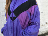 Vintage Windbreaker Unisex Oversized Shell Jacket Purple