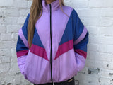 Vintage Unisex Windbreaker Shell Puffer Jacket Purple