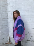 Vintage Unisex Windbreaker Shell Puffer Jacket Purple