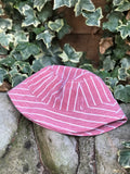 Vintage Reworked Ralph Lauren Recycled Shirt Bucket Hat - Red & White Stripe