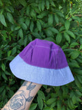 Vintage Reworked Ralph Lauren Recycled Shirt Bucket Hat Purple & Blue