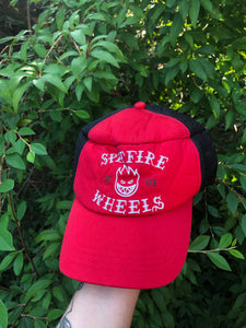 Vintage y2k Spitfire Wheels Skate Trucker Cap / Hat Red