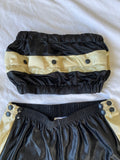 Vintage Reworked Adidas Co-ord Tube Top & Shorts Two Piece Set Black & Gold