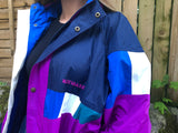 Vintage Windbreaker Unisex Oversized Festival Colourful Shell Jacket Rain Coat Purple