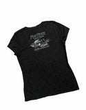 Vintage y2k Harley Davidson USA Sequin Embroidered Graphic Print Short Sleeve Top / T Shirt Grey