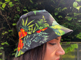 Love Route Unisex Floral Bucket Hat Black & Green