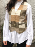 Vintage Patchwork Print Vest / Waistcoat Beige