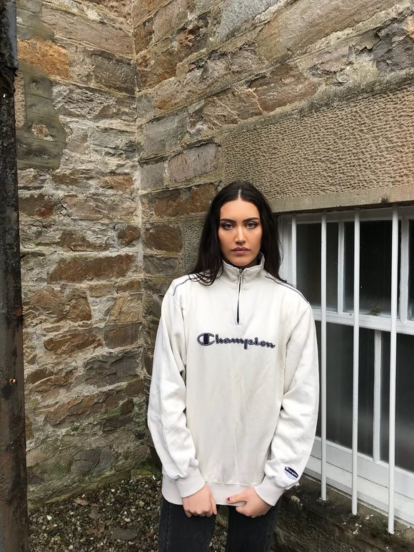 Vintage Champion Unisex Zip Sweater / Jumper