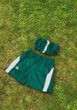 Vintage Reworked Adidas Tracksuit Tube Top & Shorts Two Piece Set Green & White