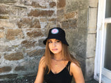 Love Route Embroidered Unisex Bucket Hat Black