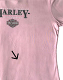 Vintage y2k Harley Davidson Graphic Print Top / T Shirt Baby Pink
