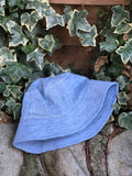 Vintage Reworked Ralph Lauren Recycled Shirt Bucket Hat - Denim Blue & Red Logo
