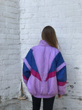 Vintage Unisex Windbreaker Shell Puffer Jacket Purple