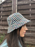 Love Route Unisex Bucket Hat Brown Blue & Green Check