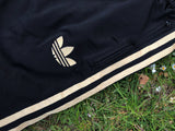 Vintage Reworked Adidas Originals 3-Stripes Tracksuit Tube Top & Shorts Two Piece Set / Co-Ord Black & Gold