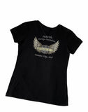 Vintage y2k Harley Davidson Sequin Embroidered Top  / Graphic Print T Shirt Black & Silver