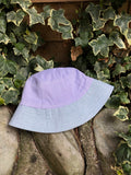 Vintage Reworked Ralph Lauren Recycled Shirt Bucket Hat - Lilac & Pale Green