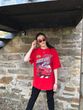 Vintage Nascar Racing Graphic Oversized T Shirt / Tee Red