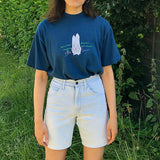 Vintage Kappa Embroidered Graphic Print Unisex Short Sleeve Oversized Crew Neck T Shirt Blue