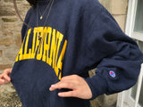 Vintage Champion Printed Unisex California Sweater / Sweatshirt / Jumper Navy & Yellow