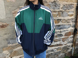 Adidas Originals 3-Stripes Vintage Unisex Bomber / Track / Shell Jacket / Tracksuit Top Navy & Green