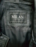 Vintage Oversized 90s Genuine Leather Blazer Jacket Coat Black