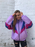 Vintage Unisex Windbreaker Shell Puffer Jacket Purple