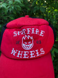 Vintage y2k Spitfire Wheels Skate Trucker Cap / Hat Red