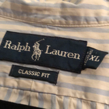 Vintage Ralph Lauren Unisex Striped Oversized Baggy Shirt Blue & White Stripe