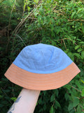 Vintage Reworked Ralph Lauren Recycled Shirt Bucket Hat Blue & Orange